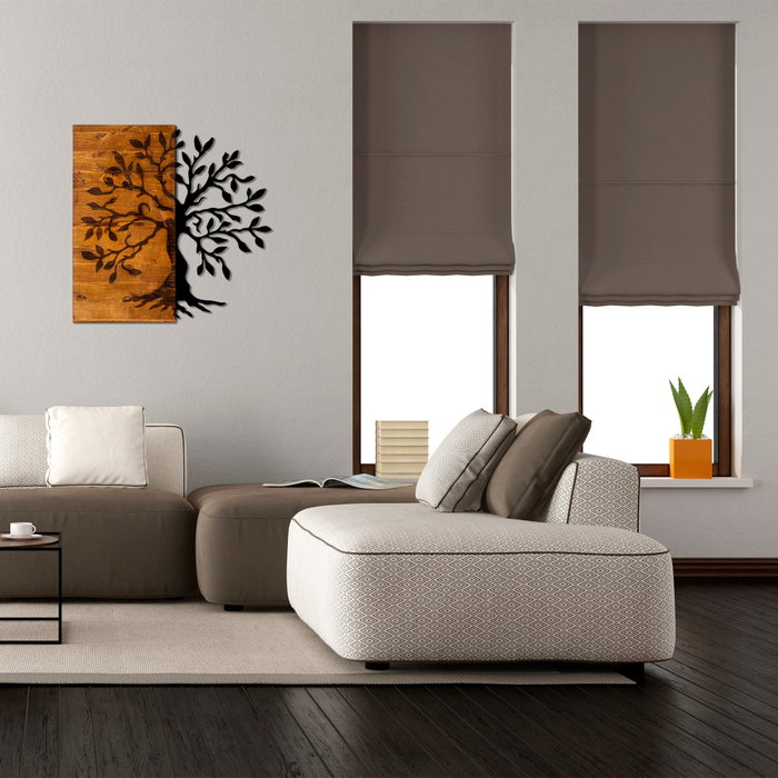 Wallity Agac Accesorio decorativo de pared en Nogal y Negro